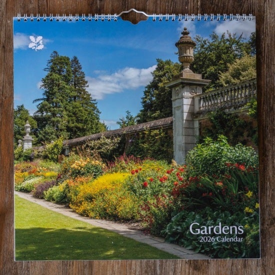 2026 calendar with images of National Trust gardens