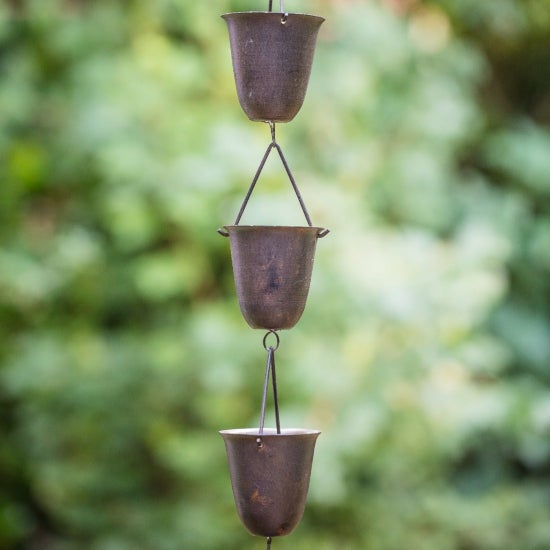 National Trust Rain Chain Ornament in a dark Rust colour