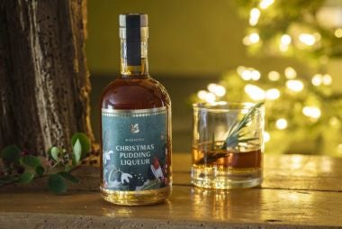 Drinks - image shows selection of National Trust alcoholic drinks on a plain grey background, including our Ginger Liqueur.