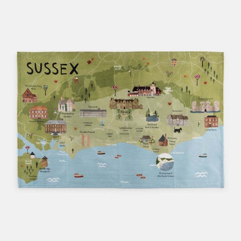 National Trust Sussex Organic Cotton Tea Towel