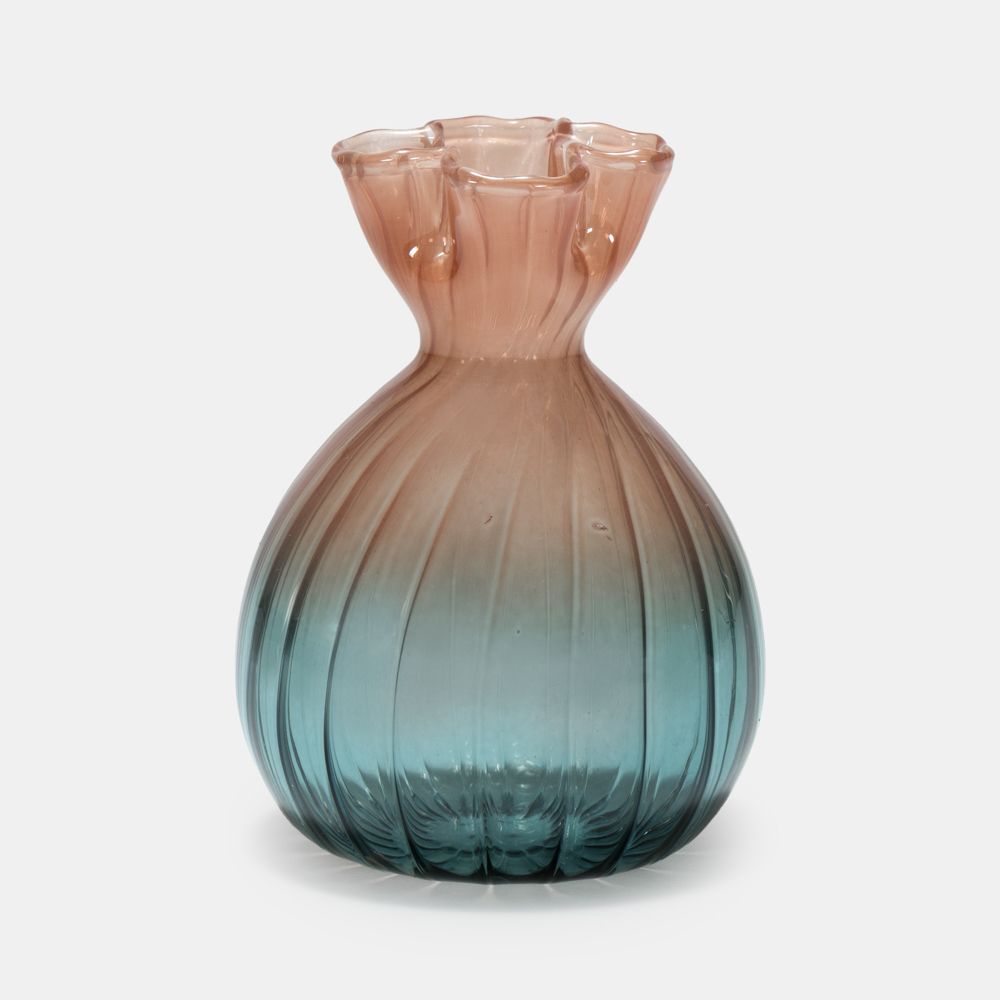 Ombre Glass Bud Vase, Pink and Blue
