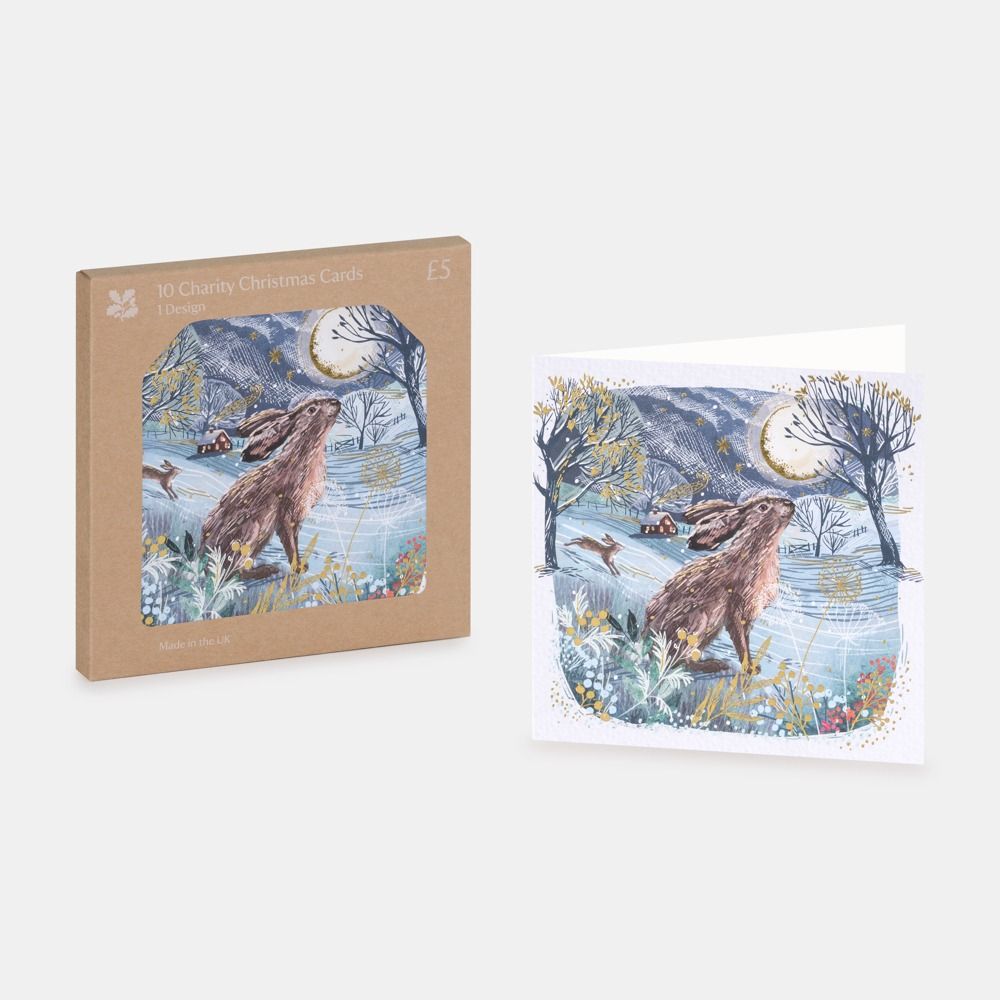 National Trust Hare Christmas Cards Box of 10