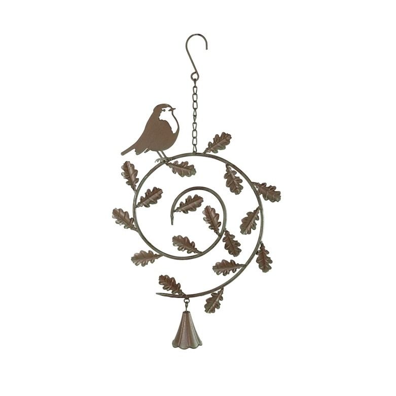 Ascalon Metal Spiral Oak Windchime, Brown