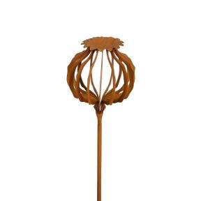 Poppy Seedhead Plant Stake, Set of 2