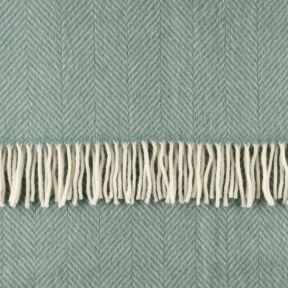 National Trust Fishbone Wool Throw, Seafoam Green