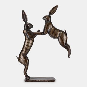 Large Boxing Hares Garden Sculpture