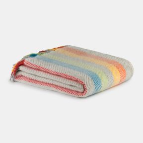 National Trust Fishbone Woollen Throw, Multicolour