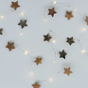 LED Birch Star Garland