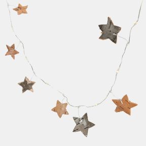 LED Birch Star Garland