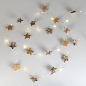 LED Birch Star Garland