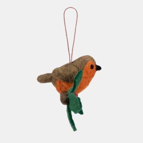 Rosie the Robin on branch, Hanging Decoration