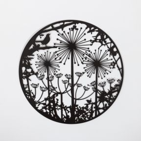 Wall Art, Hedgerow with Blackbirds, Allium and Cow Parsley