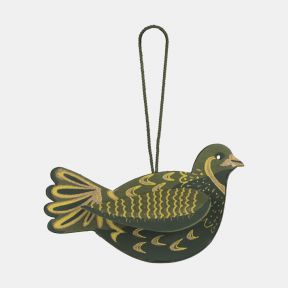 East End Press 3D Paper Partridge Decoration, Green
