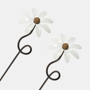 Paul Cox White Daisy Plant Stake, Set of 2