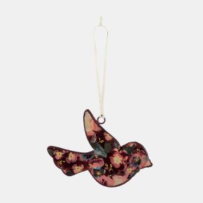 Namaste Hanging Metal Bird, Floral