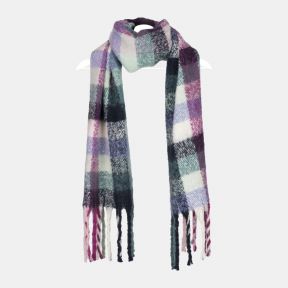 National Trust Green, Blue and Pink Brushed Check Scarf