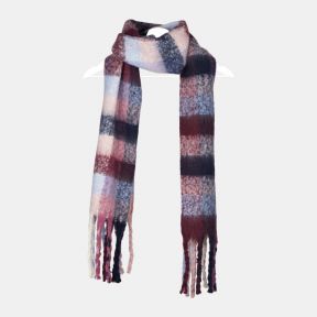National Trust Navy and Burgandy Brushed Check Scarf