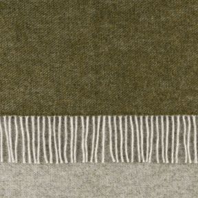 National Trust Reversible Throw, Olive and Grey