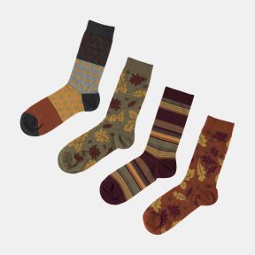 National Trust Gift Box Of 4 Pairs Of Organic Cotton Socks, Size 7-11 