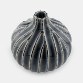 Ceramic Onion Stoneware Bud Vase, Blue