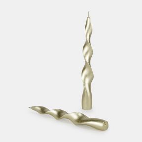 Taper Candle Vintage Twist, Gold Set of 2