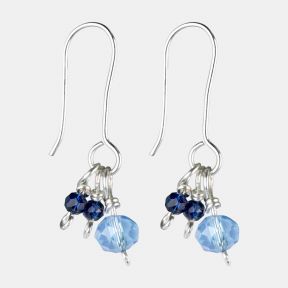 Just Trade Silver Plated Blue Bead Earrings