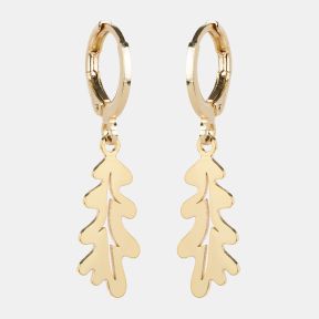 Copper Bee Gold Plated Oak Leaf Earrings