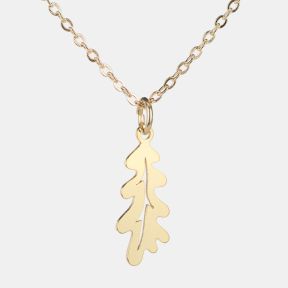 Copper Bee Gold Plated Oak Leaf Necklace