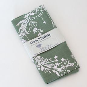 Pure Linen Set of Two Napkins, Sage Green