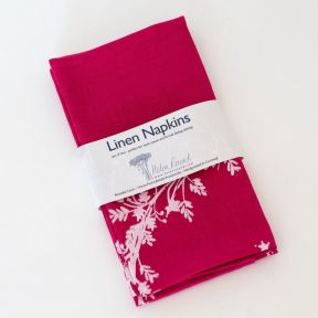 Pure Linen Set of Two Napkins, Raspberry