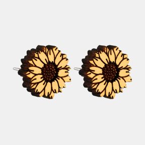 Robbin Valley Hand-Painted Sunflower Stud Earrings