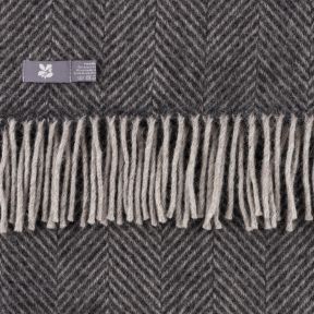 National Trust Herringbone Throw, Charcoal
