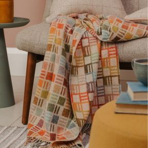 Bronte by Moon Beige Ribon Geo Throw