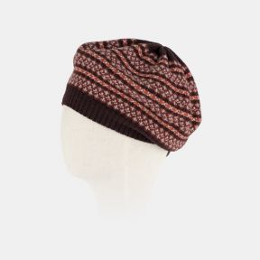 Robert Mackie Fairisle Beret Hat, Morar Brown