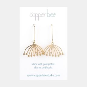 Copper Bee Cow Parsley Earrings