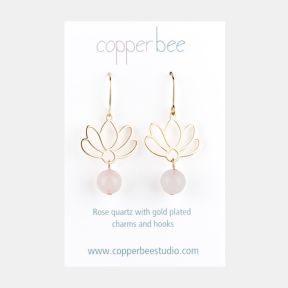 Copper Bee Blossom Earrings