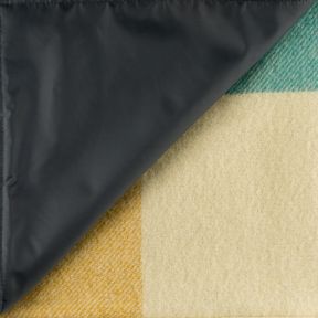 National Trust Jade and Yellow Check Waterproof Backed Picnic Blanket