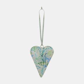 Hanging Decoration Metal Heart Fern Print