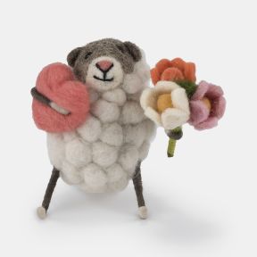 Sew Heart Felt Sheep with Bouquet and Heart