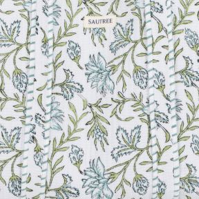 Sautree Clematis Hand Block Printed Quilted Tote Bag