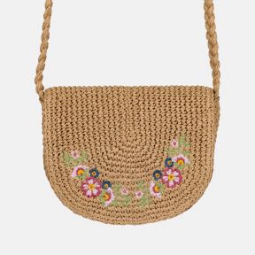 Ellyla Raffia Cross Body Bag with Embroidery