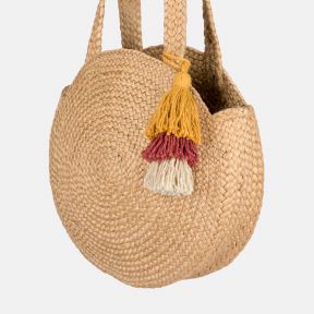 Ellyla Round Jute Bag with Tassel