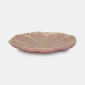 Stoneware Flower Plate, Pink