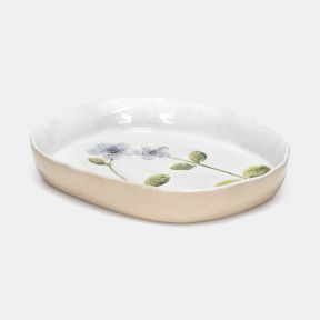 Botanical Stoneware Dish, Blue