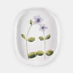 Botanical Stoneware Dish, Blue
