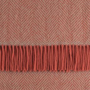National Trust Herringbone Wool Throw, Flamingo