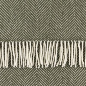 National Trust Fishbone Olive Cream Throw