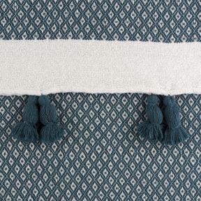 National Trust Recycled Diamond Weave Throw, Teal