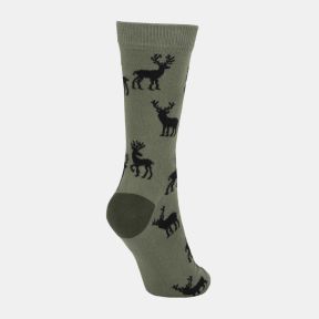 National Trust Green Stags Organic Cotton Socks