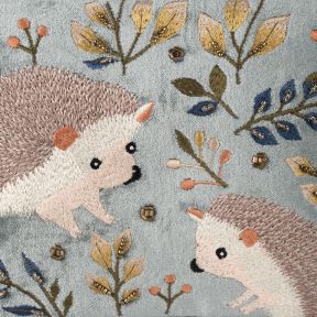 Peace Of Mind Embroidered Hedgehogs Purse